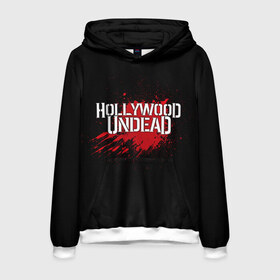 Мужская толстовка 3D с принтом Hollywood Undead в Екатеринбурге, 100% полиэстер | двухслойный капюшон со шнурком для регулировки, мягкие манжеты на рукавах и по низу толстовки, спереди карман-кенгуру с мягким внутренним слоем. | band | blood | hollywood undead | metal | music | rock | атрибутика | группа | кровь | метал | музыка | рок