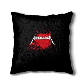 Подушка 3D с принтом Metallica в Екатеринбурге, наволочка – 100% полиэстер, наполнитель – холлофайбер (легкий наполнитель, не вызывает аллергию). | состоит из подушки и наволочки. Наволочка на молнии, легко снимается для стирки | band | blood | metal | metallica | music | rock | атрибутика | группа | кровь | метал | музыка | рок