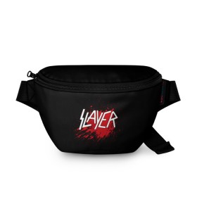 Поясная сумка 3D с принтом Slayer в Екатеринбурге, 100% полиэстер | плотная ткань, ремень с регулируемой длиной, внутри несколько карманов для мелочей, основное отделение и карман с обратной стороны сумки застегиваются на молнию | 