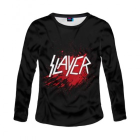 Женский лонгслив 3D с принтом Slayer в Екатеринбурге, 100% полиэстер | длинные рукава, круглый вырез горловины, полуприлегающий силуэт | 