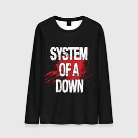 Мужской лонгслив 3D с принтом System of a Down в Екатеринбурге, 100% полиэстер | длинные рукава, круглый вырез горловины, полуприлегающий силуэт | band | blood | metal | music | rock | system of a down | атрибутика | группа | кровь | метал | музыка | рок