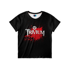 Детская футболка 3D с принтом Trivium в Екатеринбурге, 100% гипоаллергенный полиэфир | прямой крой, круглый вырез горловины, длина до линии бедер, чуть спущенное плечо, ткань немного тянется | band | blood | metal | music | rock | trivium | атрибутика | группа | кровь | метал | музыка | рок