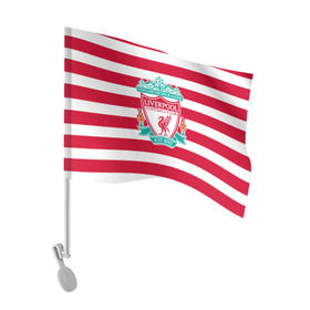 Флаг для автомобиля с принтом FC Liverpool в Екатеринбурге, 100% полиэстер | Размер: 30*21 см | england | football | liverpool fc | англия | ливерпуль | лого | фк | футбол | футбольный клуб
