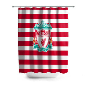Штора 3D для ванной с принтом FC Liverpool в Екатеринбурге, 100% полиэстер | плотность материала — 100 г/м2. Стандартный размер — 146 см х 180 см. По верхнему краю — пластиковые люверсы для креплений. В комплекте 10 пластиковых колец | england | football | liverpool fc | англия | ливерпуль | лого | фк | футбол | футбольный клуб