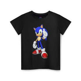 Детская футболка хлопок с принтом Modern Sonic в Екатеринбурге, 100% хлопок | круглый вырез горловины, полуприлегающий силуэт, длина до линии бедер | Тематика изображения на принте: sonic | соник