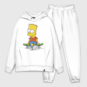 Мужской костюм хлопок OVERSIZE с принтом Барт на скейте в Екатеринбурге,  |  | simpsons | барт симпсон | симпсоны