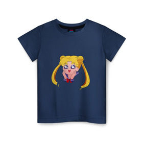 Детская футболка хлопок с принтом Sailor Moon в Екатеринбурге, 100% хлопок | круглый вырез горловины, полуприлегающий силуэт, длина до линии бедер | Тематика изображения на принте: sailor moon | sailormoon | сейлор мун | сейлормун