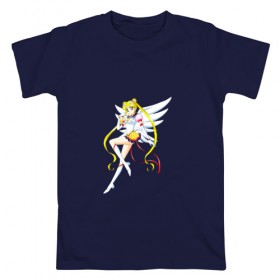 Мужская футболка хлопок с принтом Sailor Moon в Екатеринбурге, 100% хлопок | прямой крой, круглый вырез горловины, длина до линии бедер, слегка спущенное плечо. | Тематика изображения на принте: sailor moon | sailormoon | сейлор мун | сейлормун