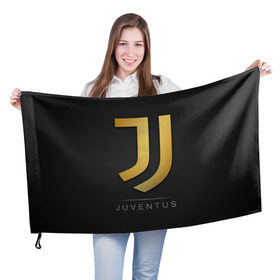 Флаг 3D с принтом Juventus Gold Edition в Екатеринбурге, 100% полиэстер | плотность ткани — 95 г/м2, размер — 67 х 109 см. Принт наносится с одной стороны | champions | italy | jeep | juventus | league | италия | лига | чемпионов | ювентус