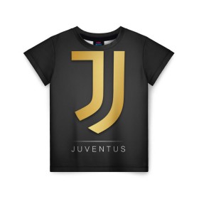 Детская футболка 3D с принтом Juventus Gold Edition в Екатеринбурге, 100% гипоаллергенный полиэфир | прямой крой, круглый вырез горловины, длина до линии бедер, чуть спущенное плечо, ткань немного тянется | Тематика изображения на принте: champions | italy | jeep | juventus | league | италия | лига | чемпионов | ювентус