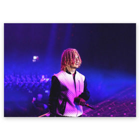 Поздравительная открытка с принтом Lil Pump - 102 в Екатеринбурге, 100% бумага | плотность бумаги 280 г/м2, матовая, на обратной стороне линовка и место для марки
 | eskeetit | esskeetit | lil pump | pamp | pump | лил памп | маленький насос | насос | памп | эшкере | эшкереее | эщкэрэ