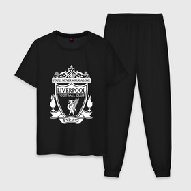 Мужская пижама хлопок с принтом Liverpool FC в Екатеринбурге, 100% хлопок | брюки и футболка прямого кроя, без карманов, на брюках мягкая резинка на поясе и по низу штанин
 | england | football | liverpool fc | logo | sport | англия | ливерпуль | лига | лого | спорт | фк | футбол | футбольный клуб | эмблема
