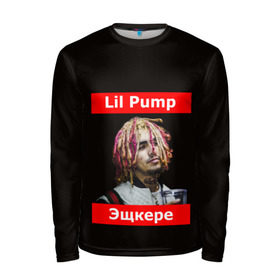 Мужской лонгслив 3D с принтом Lil Pump - 104 в Екатеринбурге, 100% полиэстер | длинные рукава, круглый вырез горловины, полуприлегающий силуэт | eskeetit | esskeetit | lil pump | pamp | pump | лил памп | маленький насос | насос | памп | эшкере | эшкереее | эщкере | эщкэрэ