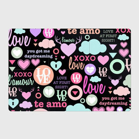 Магнитный плакат 3Х2 с принтом Любовь на разных языках в Екатеринбурге, Полимерный материал с магнитным слоем | 6 деталей размером 9*9 см | 14 | love | валентин | губы | день | любовь | подарок | поцелуй | сердце | страсть | февраль