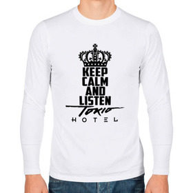 Мужской лонгслив хлопок с принтом Keep calm and listen Tokio Hotel в Екатеринбурге, 100% хлопок |  | hotel | island | tokio | tokio hotel | альтернативный | билл каулитц | георг листинг | группа | густав шефер | отель | пауэр | поп | рок | синти | синтипоп | токийский | токио | том каулитц | хотель