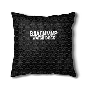 Подушка 3D с принтом Владимир Watch Dogs в Екатеринбурге, наволочка – 100% полиэстер, наполнитель – холлофайбер (легкий наполнитель, не вызывает аллергию). | состоит из подушки и наволочки. Наволочка на молнии, легко снимается для стирки | 