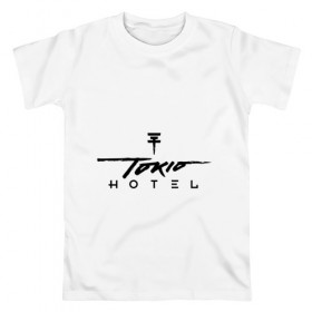 Мужская футболка хлопок с принтом Tokio Hotel в Екатеринбурге, 100% хлопок | прямой крой, круглый вырез горловины, длина до линии бедер, слегка спущенное плечо. | hotel | island | tokio | tokio hotel | альтернативный | билл каулитц | георг листинг | группа | густав шефер | отель | пауэр | поп | рок | синти | синтипоп | токийский | токио | том каулитц | хотель