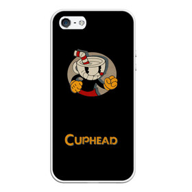 Чехол для iPhone 5/5S матовый с принтом Cuphead в Екатеринбурге, Силикон | Область печати: задняя сторона чехла, без боковых панелей | 