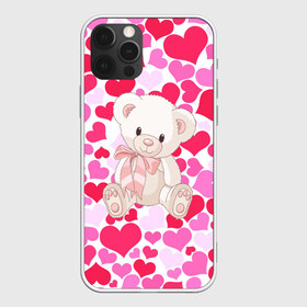 Чехол для iPhone 12 Pro Max с принтом Белый Мишка в Екатеринбурге, Силикон |  | Тематика изображения на принте: 14 февраля | bear | love | teddy | абстракция | арт | девушкам | день всех влюбленных | день святого валентина | животные | медведь | милые | мишка | сердечки | тедди