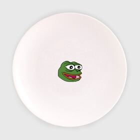 Тарелка 3D с принтом Pepe frog в Екатеринбурге, фарфор | диаметр - 210 мм
диаметр для нанесения принта - 120 мм | meme pepe мем прикол лягушка