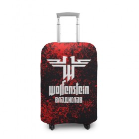 Чехол для чемодана 3D с принтом Владислав в стиле Wolfenstein в Екатеринбурге, 86% полиэфир, 14% спандекс | двустороннее нанесение принта, прорези для ручек и колес | 