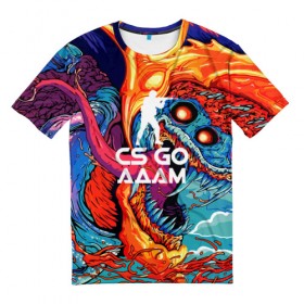 Мужская футболка 3D с принтом Адам в стиле CS GO в Екатеринбурге, 100% полиэфир | прямой крой, круглый вырез горловины, длина до линии бедер | hyper beast | кс го | скоростной зверь