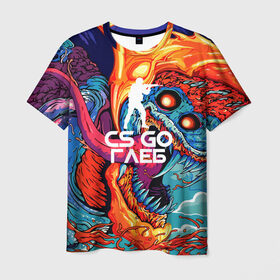 Мужская футболка 3D с принтом Глеб в стиле CS GO в Екатеринбурге, 100% полиэфир | прямой крой, круглый вырез горловины, длина до линии бедер | hyper beast | кс го | скоростной зверь