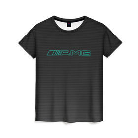 Женская футболка 3D с принтом AMG Turquoise-Carbon в Екатеринбурге, 100% полиэфир ( синтетическое хлопкоподобное полотно) | прямой крой, круглый вырез горловины, длина до линии бедер | Тематика изображения на принте: amg | auto | black | carbon | mercedes | turquoise | авто | амг | мерседес