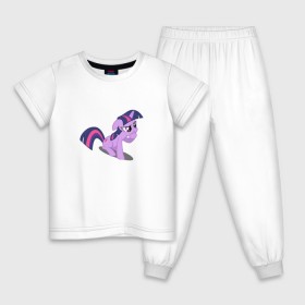 Детская пижама хлопок с принтом My little pony Твайлайт Спаркл в Екатеринбурге, 100% хлопок |  брюки и футболка прямого кроя, без карманов, на брюках мягкая резинка на поясе и по низу штанин
 | my little pony | твайлайт спаркл