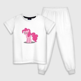Детская пижама хлопок с принтом My little pony Пинки Пай в Екатеринбурге, 100% хлопок |  брюки и футболка прямого кроя, без карманов, на брюках мягкая резинка на поясе и по низу штанин
 | my little pony | пинки пай