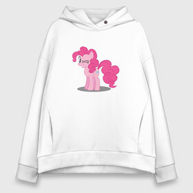 Женское худи Oversize хлопок с принтом My little pony Пинки Пай в Екатеринбурге, френч-терри — 70% хлопок, 30% полиэстер. Мягкий теплый начес внутри —100% хлопок | боковые карманы, эластичные манжеты и нижняя кромка, капюшон на магнитной кнопке | my little pony | пинки пай