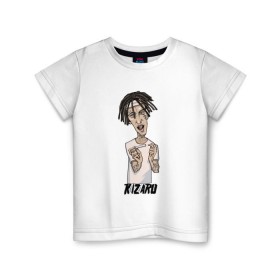 Детская футболка хлопок с принтом KIZARU в Екатеринбурге, 100% хлопок | круглый вырез горловины, полуприлегающий силуэт, длина до линии бедер | kizaru | rap | кизару | олег нечипоренко | реп