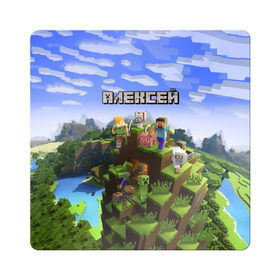 Магнит виниловый Квадрат с принтом Алексей - Minecraft в Екатеринбурге, полимерный материал с магнитным слоем | размер 9*9 см, закругленные углы | minecraft | алексей | алеша | алешка | добывать | игра | игрушка | имя | компьютерная | кубики | леха | леша | майкрафт | майн крафт | майнкрафт | пиксели | пиксель | ремесло | с именем | шахта