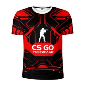 Мужская футболка 3D спортивная с принтом Counter Strike-Ростислав в Екатеринбурге, 100% полиэстер с улучшенными характеристиками | приталенный силуэт, круглая горловина, широкие плечи, сужается к линии бедра | 