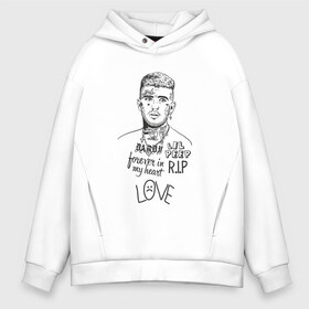 Мужское худи Oversize хлопок с принтом lil peep forever in my heart в Екатеринбурге, френч-терри — 70% хлопок, 30% полиэстер. Мягкий теплый начес внутри —100% хлопок | боковые карманы, эластичные манжеты и нижняя кромка, капюшон на магнитной кнопке | ahr | gustav | lil peep | ахр | гелик | густав | лил | лилпип | пип | реп | рок | рэп | хип хоп | эмо