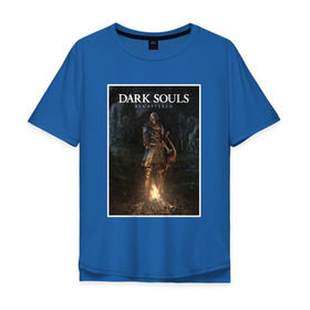 Мужская футболка хлопок Oversize с принтом Dark Souls Remastered в Екатеринбурге, 100% хлопок | свободный крой, круглый ворот, “спинка” длиннее передней части | dark souls | praise the sun | you died | дарк соулс | темные души