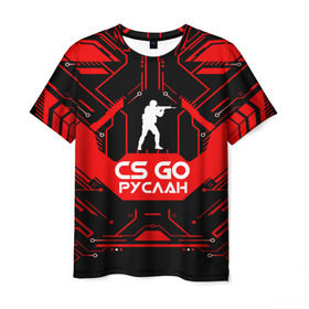 Мужская футболка 3D с принтом Counter Strike-Руслан в Екатеринбурге, 100% полиэфир | прямой крой, круглый вырез горловины, длина до линии бедер | cs go | контр страйк | контра | руслан