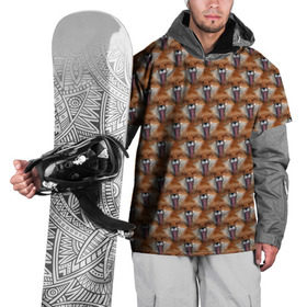 Накидка на куртку 3D с принтом Лисоньки фыр фыр в Екатеринбурге, 100% полиэстер |  | cute | камуфляж | лес | лиса | лисица | лисичка | лисоньки | милитари | милый | охота | с языком | фыр фыр
