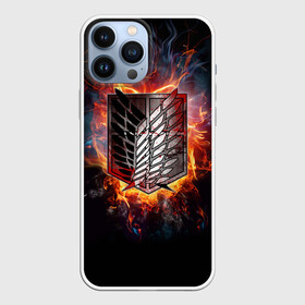 Чехол для iPhone 13 Pro Max с принтом AOT logo flame в Екатеринбурге,  |  | attack on titan | атака на титанов | атака титанов