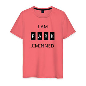 Мужская футболка хлопок с принтом BTS I am Park Jiminned в Екатеринбурге, 100% хлопок | прямой крой, круглый вырез горловины, длина до линии бедер, слегка спущенное плечо. | Тематика изображения на принте: bangtan | bangtan boys | bangtan sonyeondan | bts | bts jimin | jimin | k pop | park jimin | арми | бантан | бтс | бтс арми | бтс чимин | к поп | кей поп | пак чимин | чимин