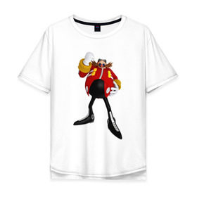 Мужская футболка хлопок Oversize с принтом Doctor Eggman в Екатеринбурге, 100% хлопок | свободный крой, круглый ворот, “спинка” длиннее передней части | 