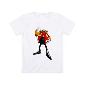 Детская футболка хлопок с принтом Doctor Eggman в Екатеринбурге, 100% хлопок | круглый вырез горловины, полуприлегающий силуэт, длина до линии бедер | 