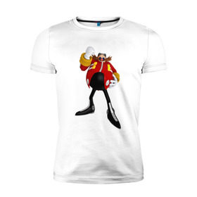 Мужская футболка премиум с принтом Doctor Eggman в Екатеринбурге, 92% хлопок, 8% лайкра | приталенный силуэт, круглый вырез ворота, длина до линии бедра, короткий рукав | Тематика изображения на принте: 