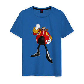 Мужская футболка хлопок с принтом Doctor Eggman в Екатеринбурге, 100% хлопок | прямой крой, круглый вырез горловины, длина до линии бедер, слегка спущенное плечо. | Тематика изображения на принте: 