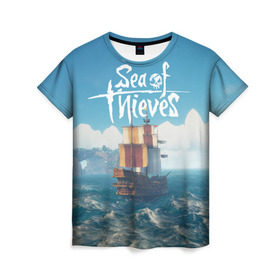 Женская футболка 3D с принтом Sea of Thieves в Екатеринбурге, 100% полиэфир ( синтетическое хлопкоподобное полотно) | прямой крой, круглый вырез горловины, длина до линии бедер | pirates | sea of thieves | пираты