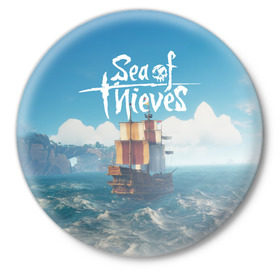 Значок с принтом Sea of Thieves в Екатеринбурге,  металл | круглая форма, металлическая застежка в виде булавки | pirates | sea of thieves | пираты