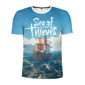 Мужская футболка 3D спортивная с принтом Sea of Thieves в Екатеринбурге, 100% полиэстер с улучшенными характеристиками | приталенный силуэт, круглая горловина, широкие плечи, сужается к линии бедра | pirates | sea of thieves | пираты