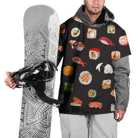 Накидка на куртку 3D с принтом Суши в Екатеринбурге, 100% полиэстер |  | food | rolls | sushi | tokyo | еда | роллы | суши | токио