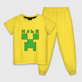 Детская пижама хлопок с принтом Илья - Minecraft в Екатеринбурге, 100% хлопок |  брюки и футболка прямого кроя, без карманов, на брюках мягкая резинка на поясе и по низу штанин
 | 