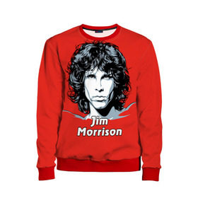 Детский свитшот 3D с принтом Jim Morrison в Екатеринбурге, 100% полиэстер | свободная посадка, прямой крой, мягкая тканевая резинка на рукавах и понизу свитшота | Тематика изображения на принте: the doors | автор песен | вокалист | джим моррисон | звезда | музыка | певец | поэт | рок | рок музыка | фронтмен